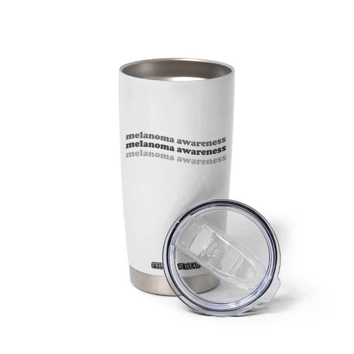 Melanoma Groovy Wavy Typography Tumbler Cup Skin Cancer Warrior Gift TS12 Print Your Wear