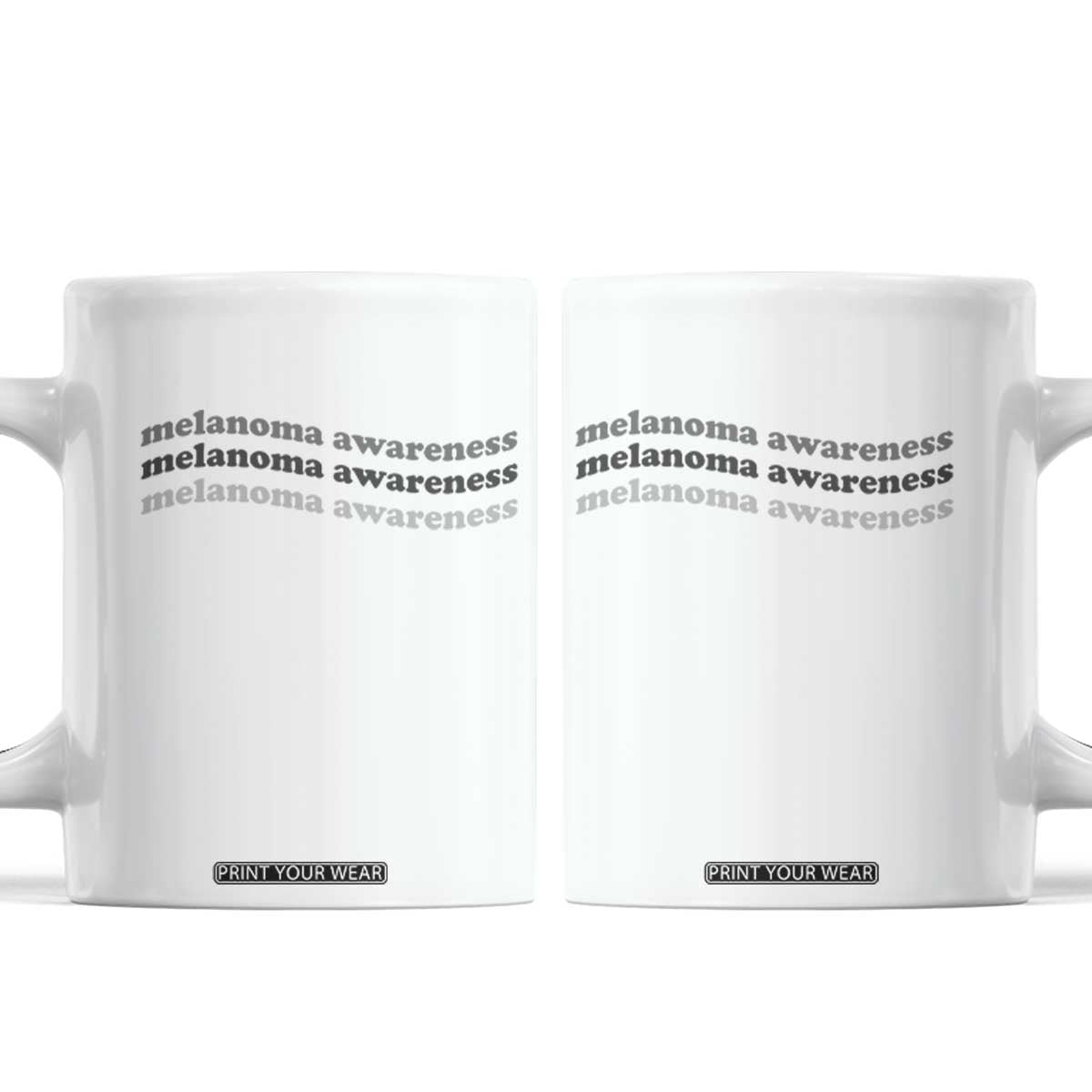 Melanoma Groovy Wavy Typography Coffee Mug Skin Cancer Warrior Gift TS12 White Print Your Wear