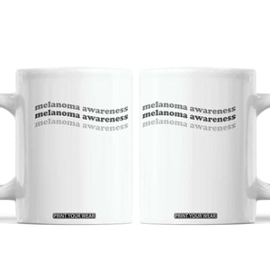 Melanoma Groovy Wavy Typography Coffee Mug Skin Cancer Warrior Gift TS12 White Print Your Wear