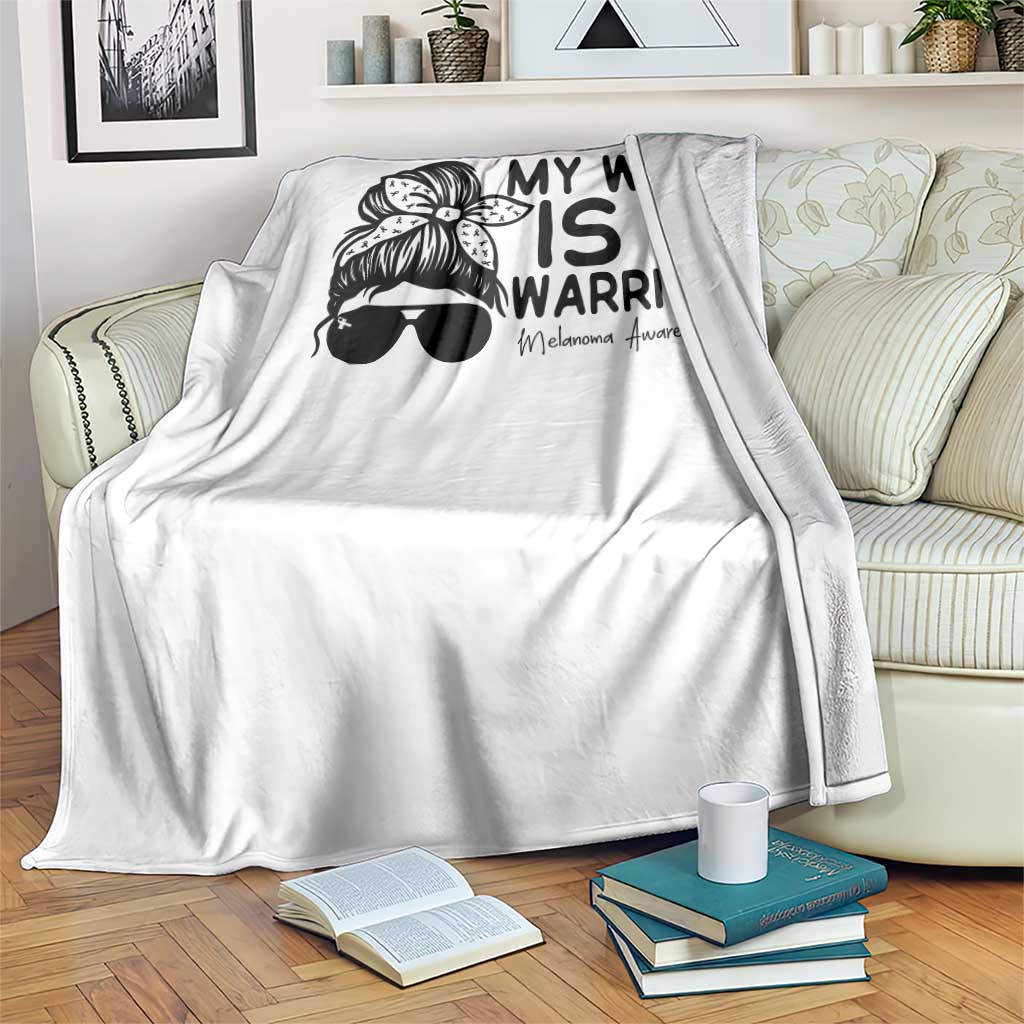 My Wife Is A Warrior Throw Blanket Melanoma Awareness Husband Gift TS12 Print Your Wear