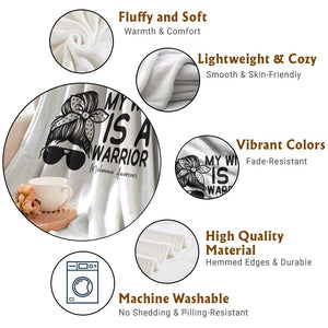 My Wife Is A Warrior Throw Blanket Melanoma Awareness Husband Gift TS12 Print Your Wear