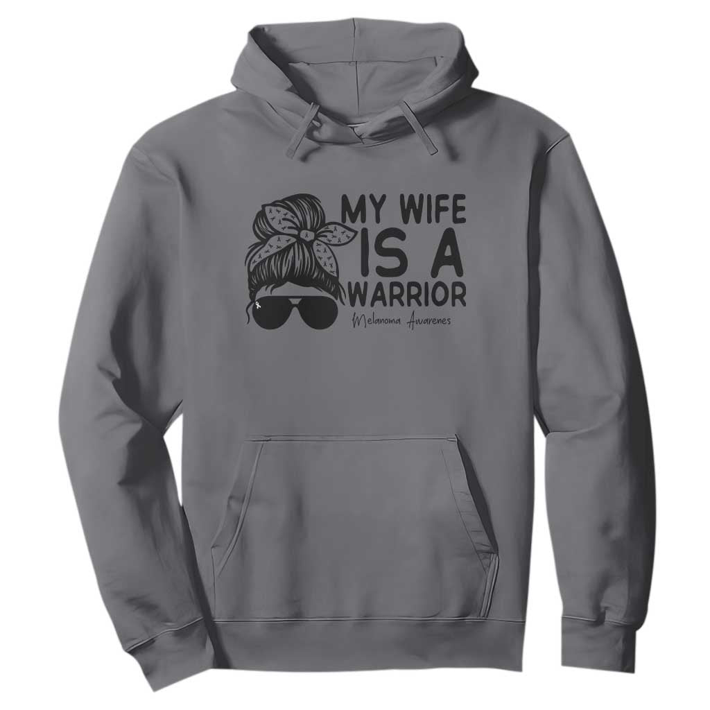 My Wife Is A Warrior Hoodie Melanoma Awareness Husband Gift TS12 Charcoal Print Your Wear