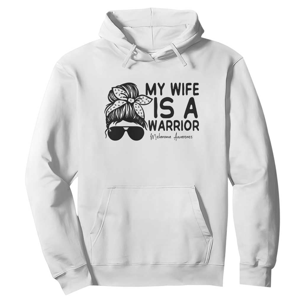 My Wife Is A Warrior Hoodie Melanoma Awareness Husband Gift TS12 White Print Your Wear