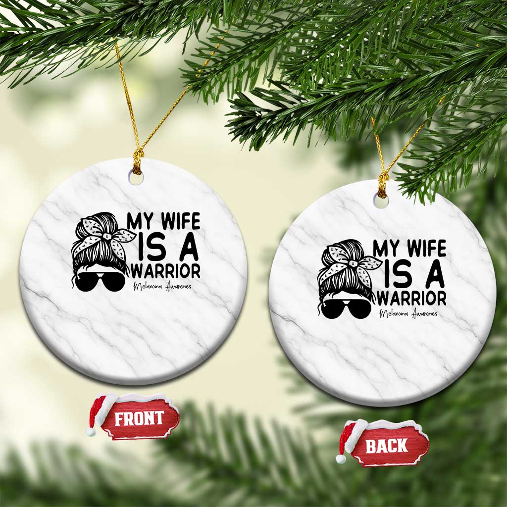 My Wife Is A Warrior Ceramic Ornament Melanoma Awareness Husband Gift TS12 1pc White Marble Print Your Wear