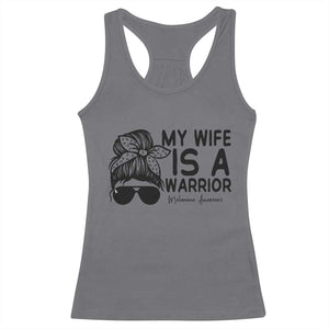 My Wife Is A Warrior Racerback Tank Top Melanoma Awareness Husband Gift TS12 Charcoal Print Your Wear