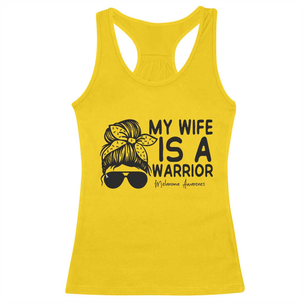 My Wife Is A Warrior Racerback Tank Top Melanoma Awareness Husband Gift TS12 Daisy Print Your Wear