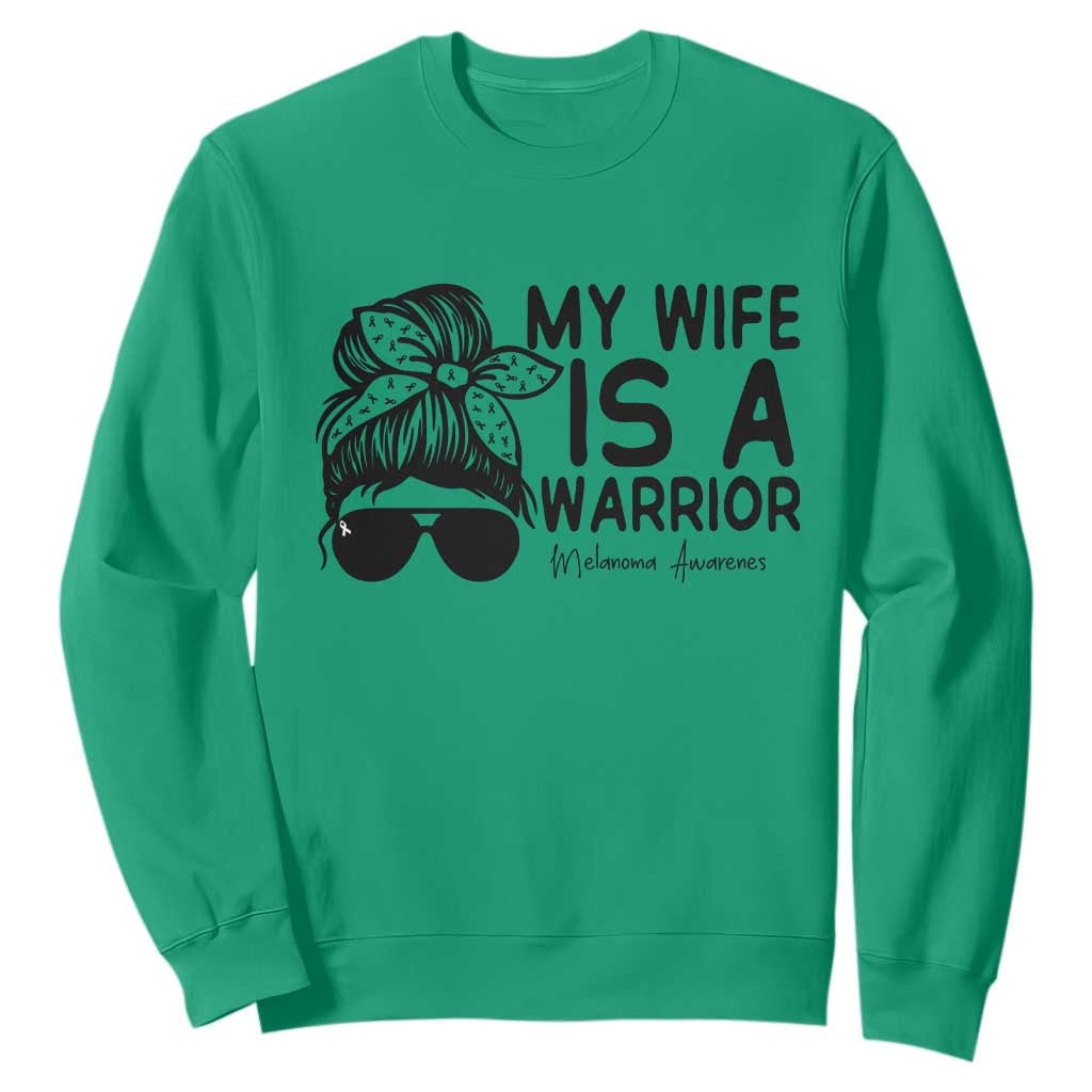 My Wife Is A Warrior Sweatshirt Melanoma Awareness Husband Gift TS12 Irish Green Print Your Wear