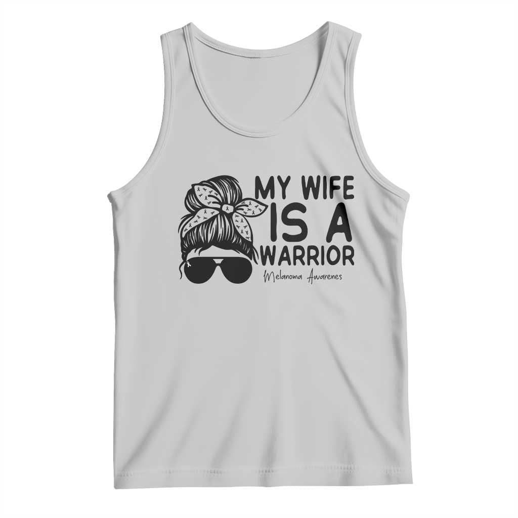 My Wife Is A Warrior Tank Top Melanoma Awareness Husband Gift TS12 Ash Print Your Wear