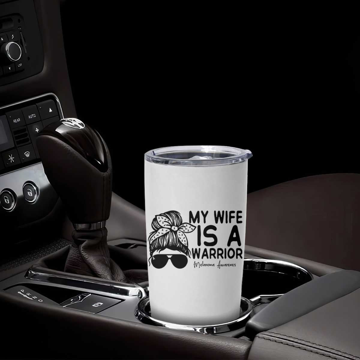 My Wife Is A Warrior Tumbler Cup Melanoma Awareness Husband Gift TS12 Print Your Wear