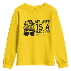 My Wife Is A Warrior Youth Sweatshirt Melanoma Awareness Husband Gift TS12 Daisy Print Your Wear