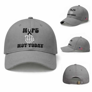 Melanoma Fighter Gift Baseball Cap Funny Skeleton Nope Not Today TS12 Baseball Cap Universal Fit Sport Gray Print Your Wear