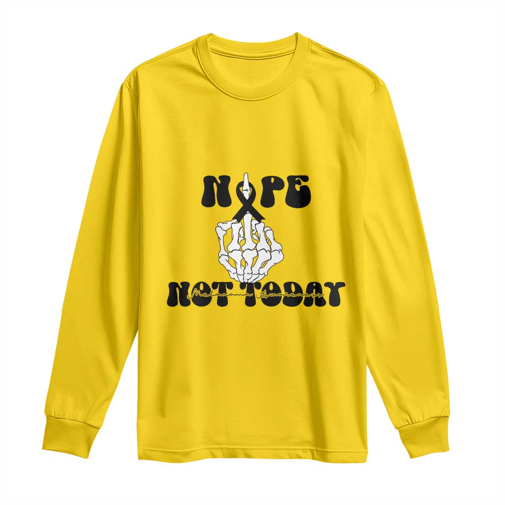 Melanoma Fighter Gift Long Sleeve Shirt Funny Skeleton Nope Not Today TS12 Daisy Print Your Wear