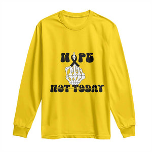 Melanoma Fighter Gift Long Sleeve Shirt Funny Skeleton Nope Not Today TS12 Daisy Print Your Wear