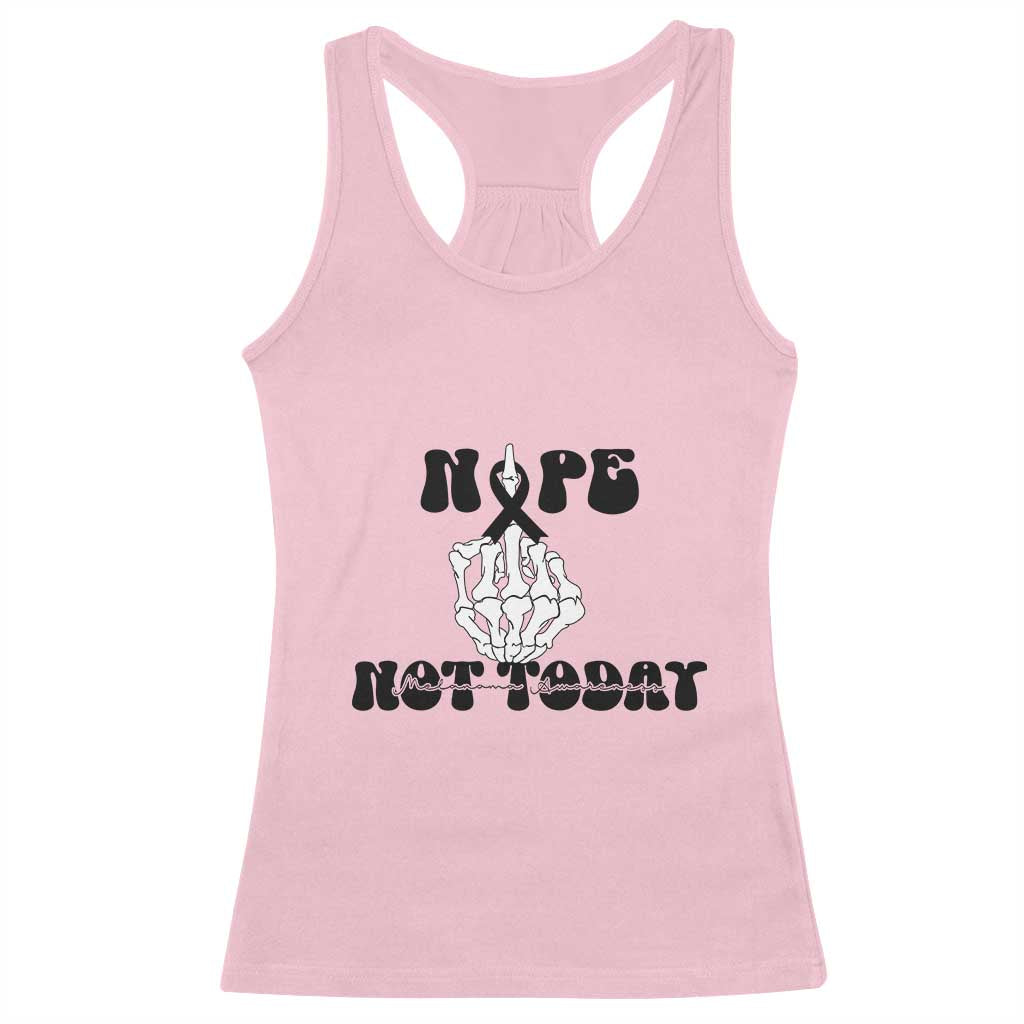 Melanoma Fighter Gift Racerback Tank Top Funny Skeleton Nope Not Today TS12 Light Pink Print Your Wear