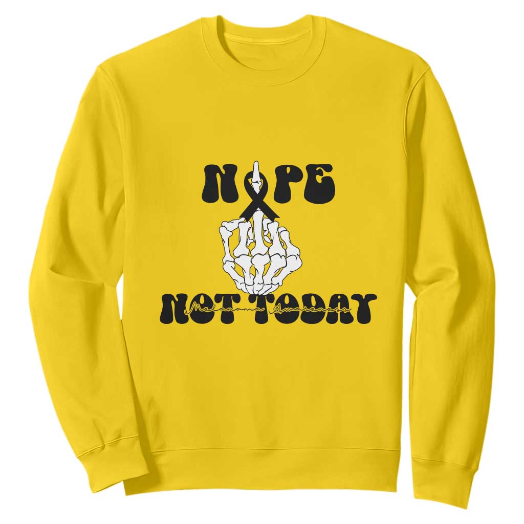 Melanoma Fighter Gift Sweatshirt Funny Skeleton Nope Not Today TS12 Daisy Print Your Wear