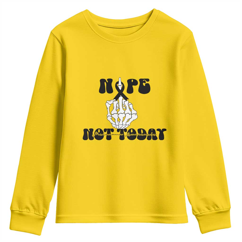 Melanoma Fighter Gift Youth Sweatshirt Funny Skeleton Nope Not Today TS12 Daisy Print Your Wear