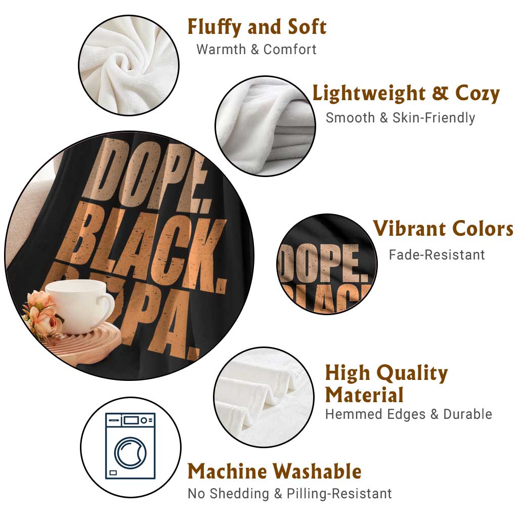 Dope Black Papa Throw Blanket Proud African American Fathers Day Gift TS12 Print Your Wear