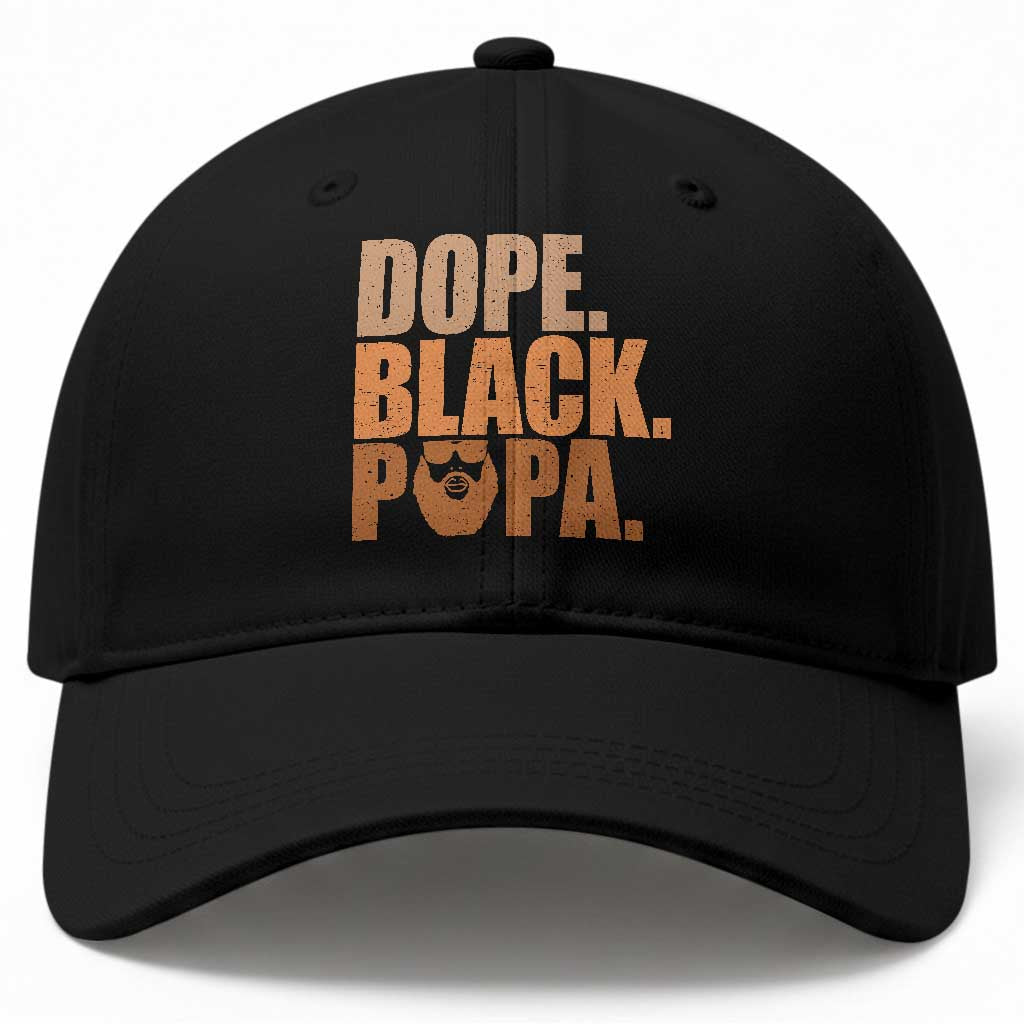 Dope Black Papa Baseball Cap Proud African American Fathers Day Gift TS12 Print Your Wear