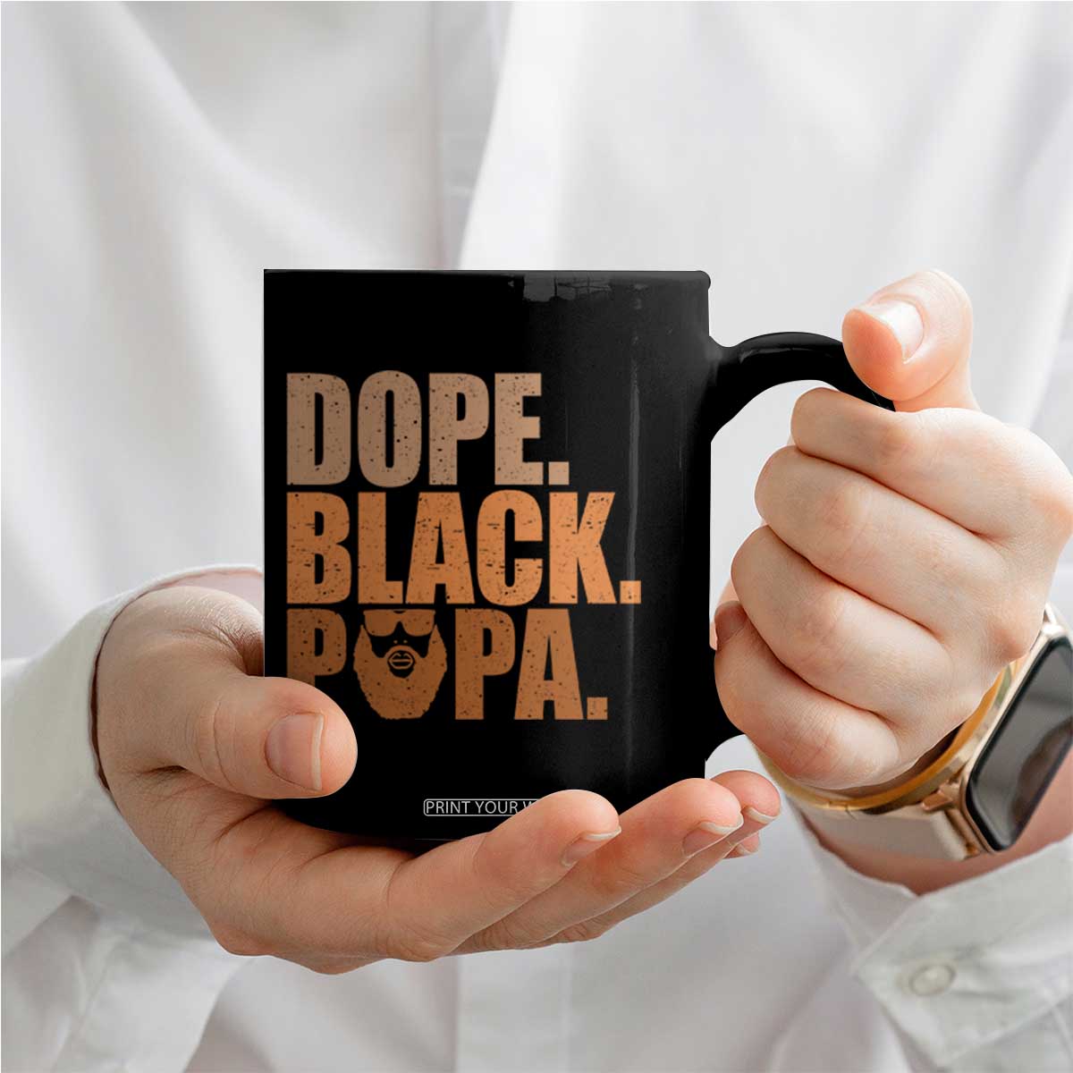 Dope Black Papa Coffee Mug Proud African American Fathers Day Gift TS12 Print Your Wear