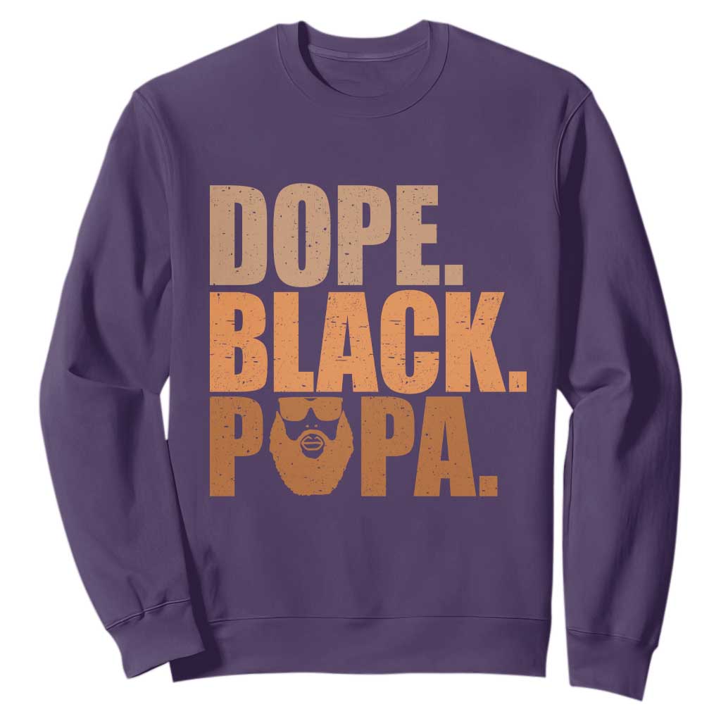 Dope Black Papa Sweatshirt Proud African American Fathers Day Gift TS12 Purple Print Your Wear