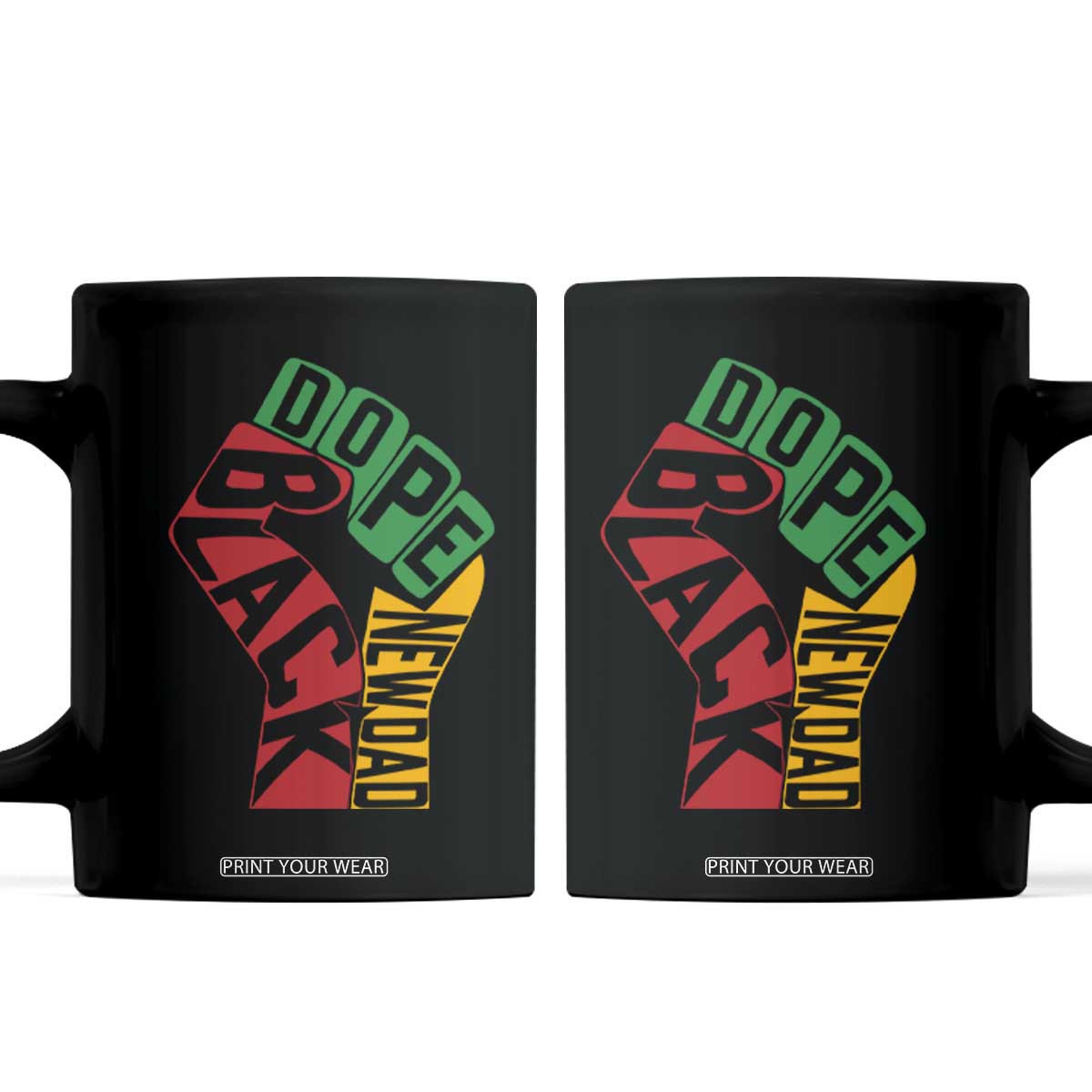 First Fathers Day Black Dad Coffee Mug New Dad Gift TS12 Black Print Your Wear