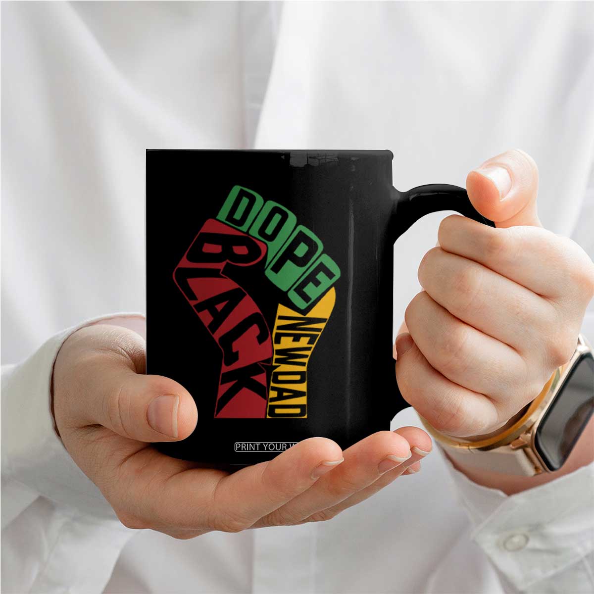 First Fathers Day Black Dad Coffee Mug New Dad Gift TS12 Print Your Wear