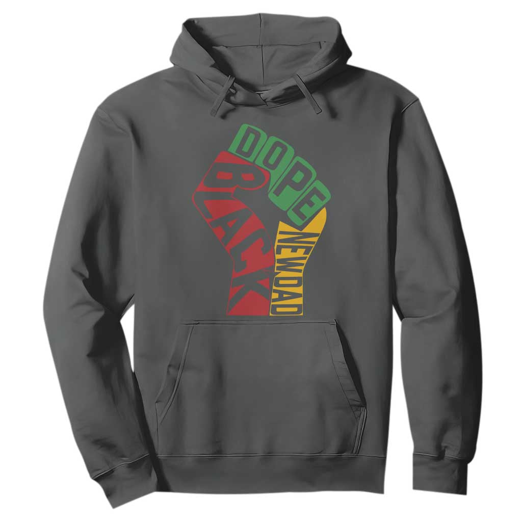 First Fathers Day Black Dad Hoodie New Dad Gift TS12 Dark Heather Print Your Wear