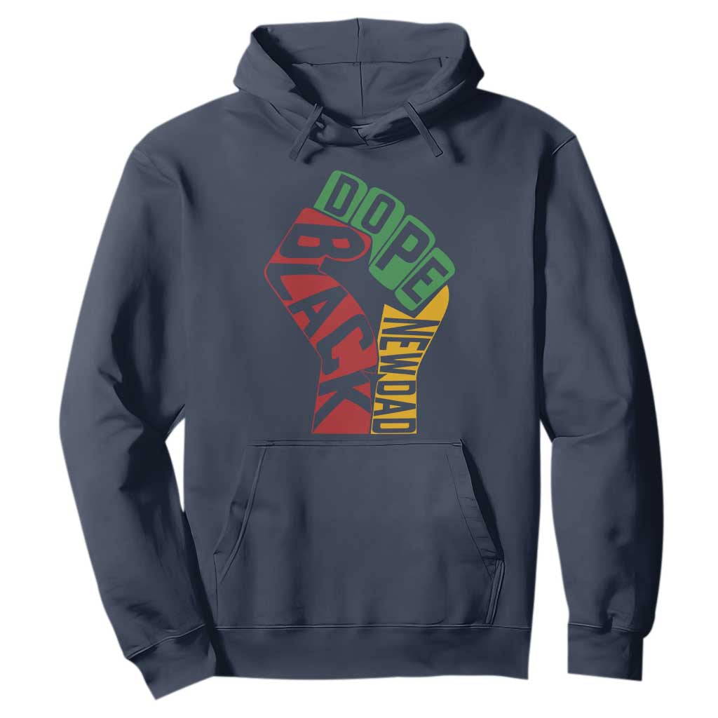First Fathers Day Black Dad Hoodie New Dad Gift TS12 Navy Print Your Wear