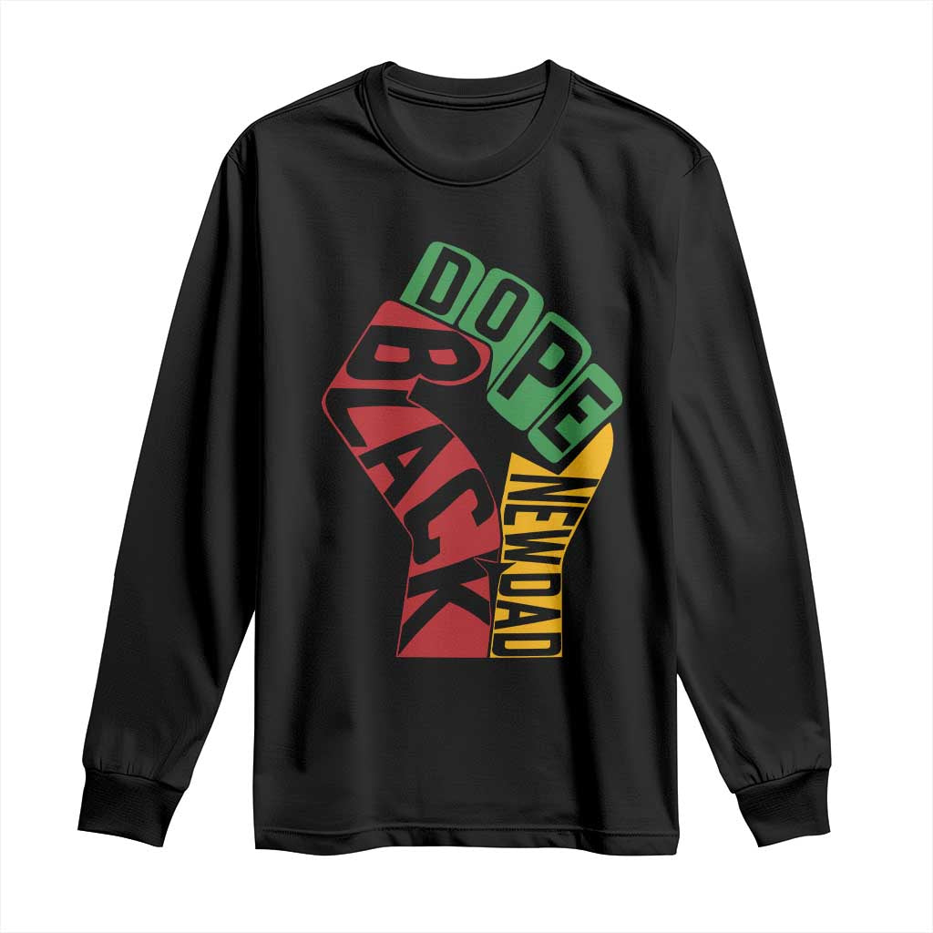 First Fathers Day Black Dad Long Sleeve Shirt New Dad Gift TS12 Black Print Your Wear
