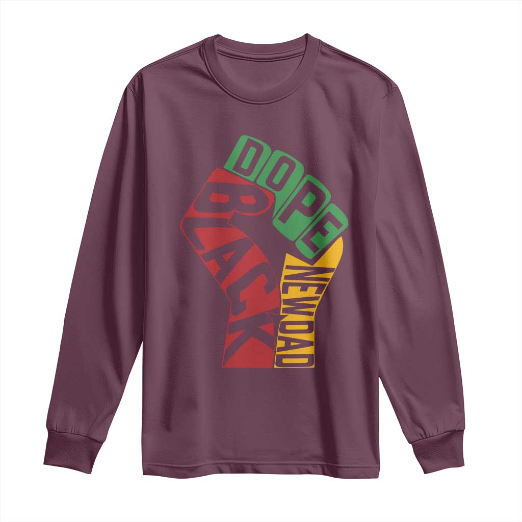 First Fathers Day Black Dad Long Sleeve Shirt New Dad Gift TS12 Maroon Print Your Wear