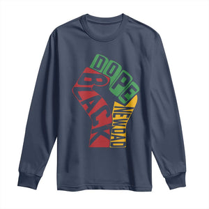 First Fathers Day Black Dad Long Sleeve Shirt New Dad Gift TS12 Navy Print Your Wear