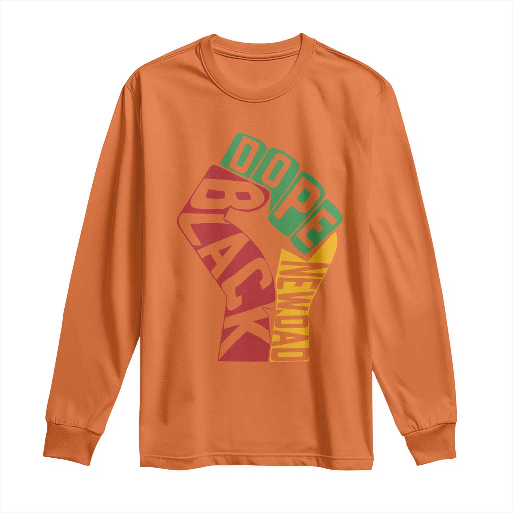 First Fathers Day Black Dad Long Sleeve Shirt New Dad Gift TS12 Orange Print Your Wear