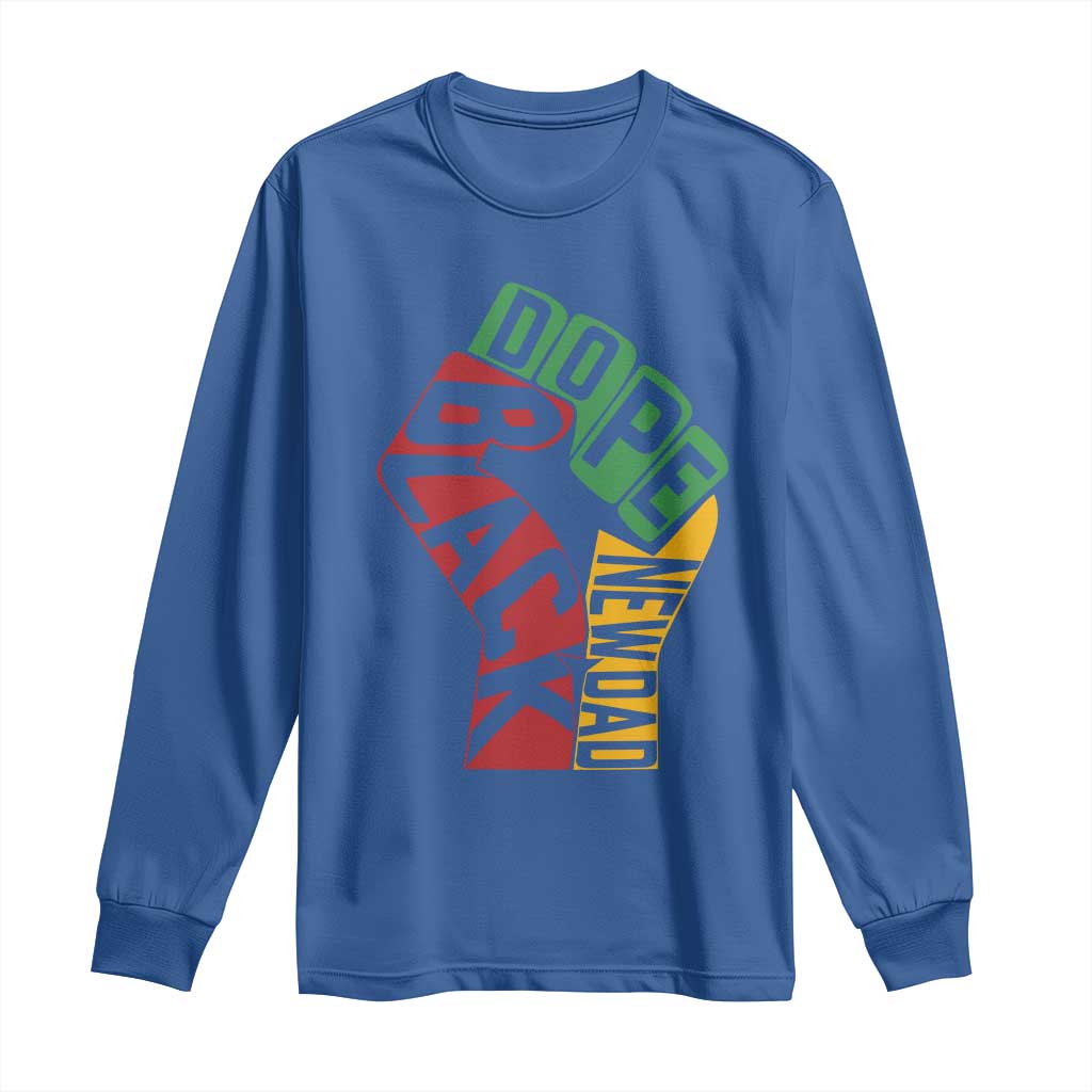 First Fathers Day Black Dad Long Sleeve Shirt New Dad Gift TS12 Royal Blue Print Your Wear