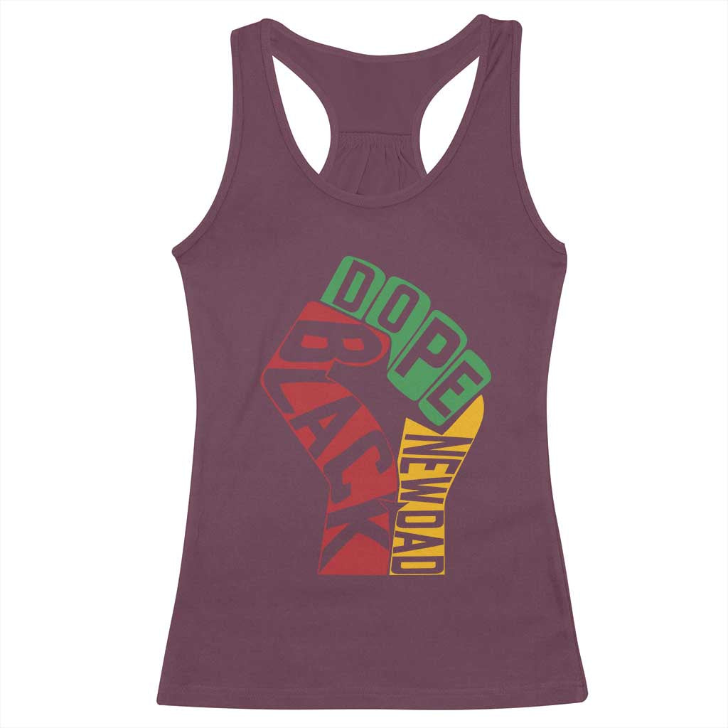 First Fathers Day Black Dad Racerback Tank Top New Dad Gift TS12 Maroon Print Your Wear
