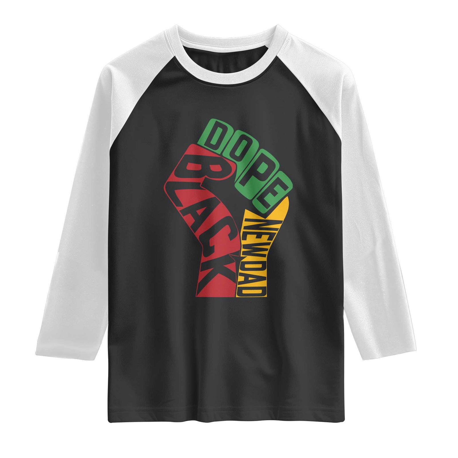 First Fathers Day Black Dad Raglan Shirt New Dad Gift TS12 Black White Print Your Wear