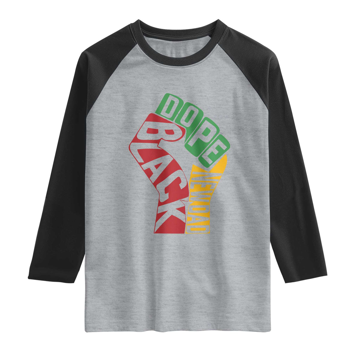 First Fathers Day Black Dad Raglan Shirt New Dad Gift TS12 Heather Gray Black Print Your Wear