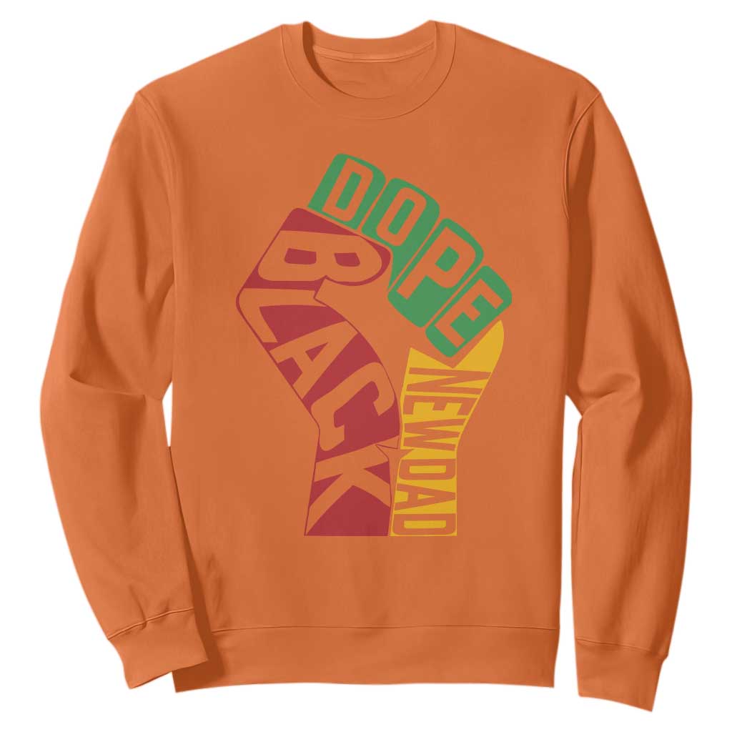 First Fathers Day Black Dad Sweatshirt New Dad Gift TS12 Orange Print Your Wear