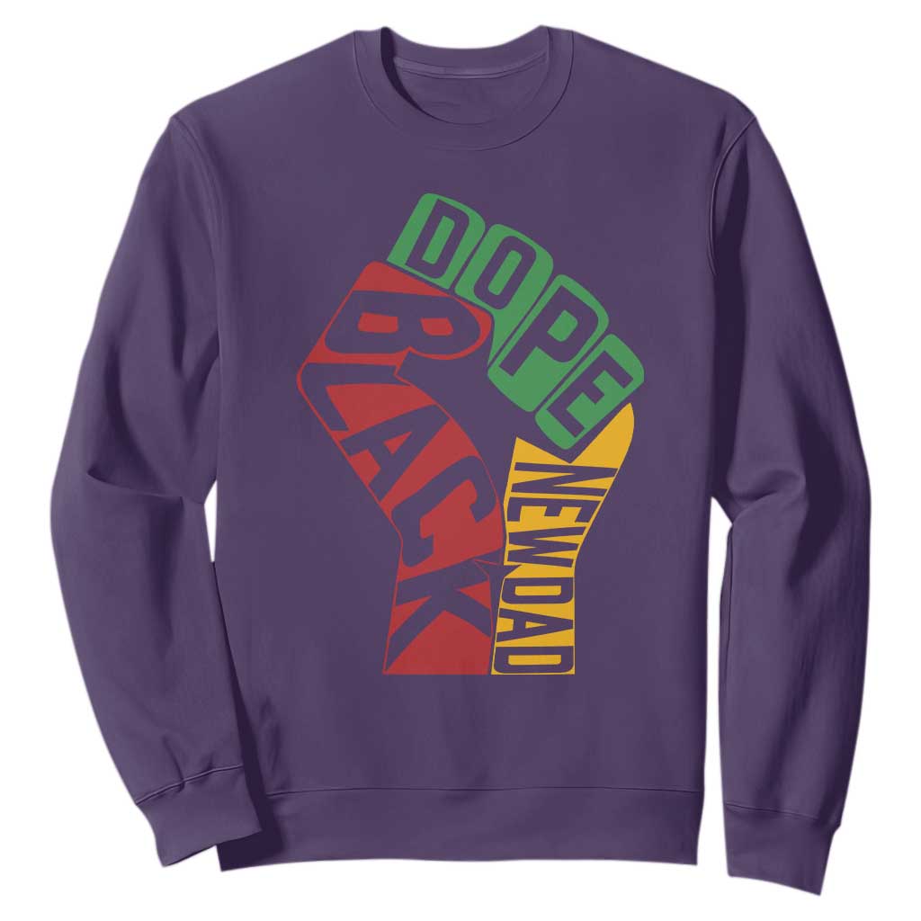 First Fathers Day Black Dad Sweatshirt New Dad Gift TS12 Purple Print Your Wear