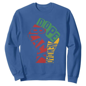 First Fathers Day Black Dad Sweatshirt New Dad Gift TS12 Royal Blue Print Your Wear