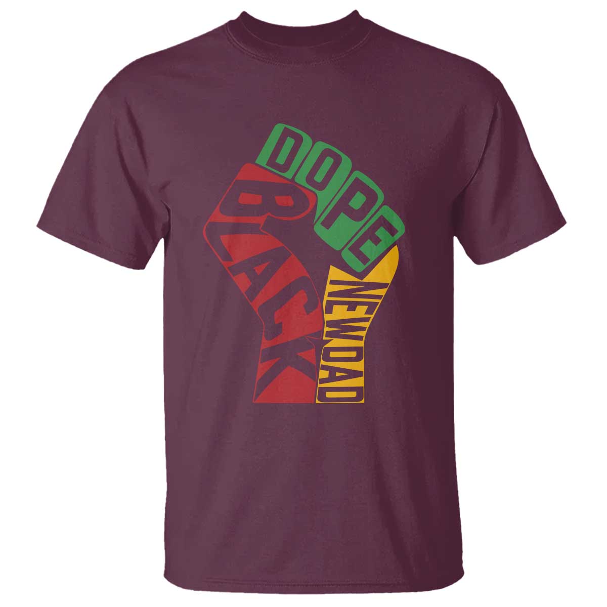 First Fathers Day Black Dad T Shirt New Dad Gift TS12 Maroon Print Your Wear