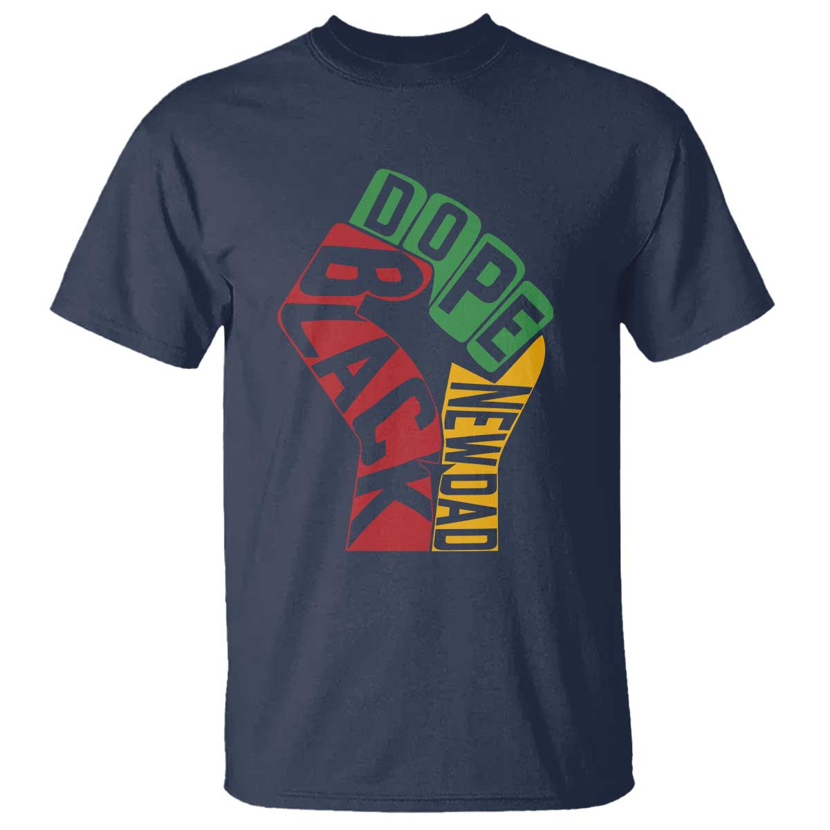 First Fathers Day Black Dad T Shirt New Dad Gift TS12 Navy Print Your Wear