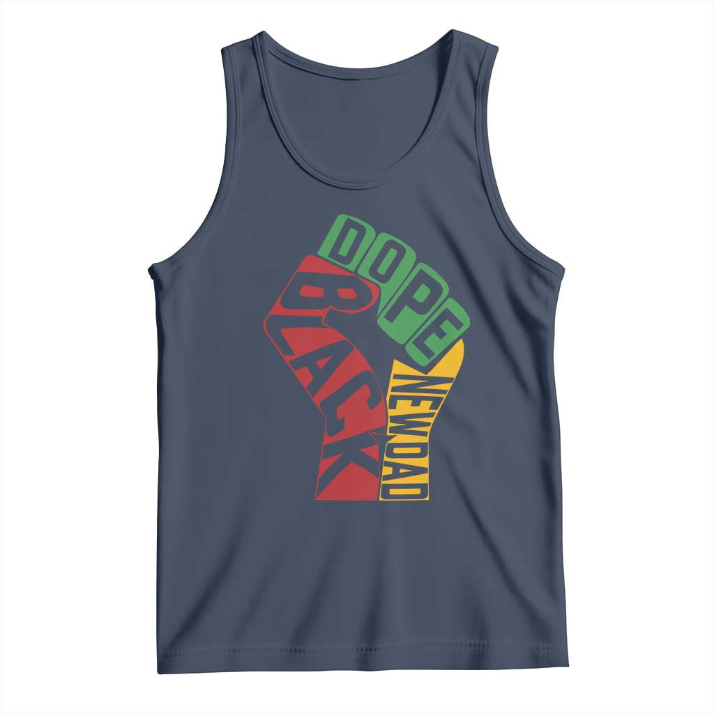 First Fathers Day Black Dad Tank Top New Dad Gift TS12 Navy Print Your Wear
