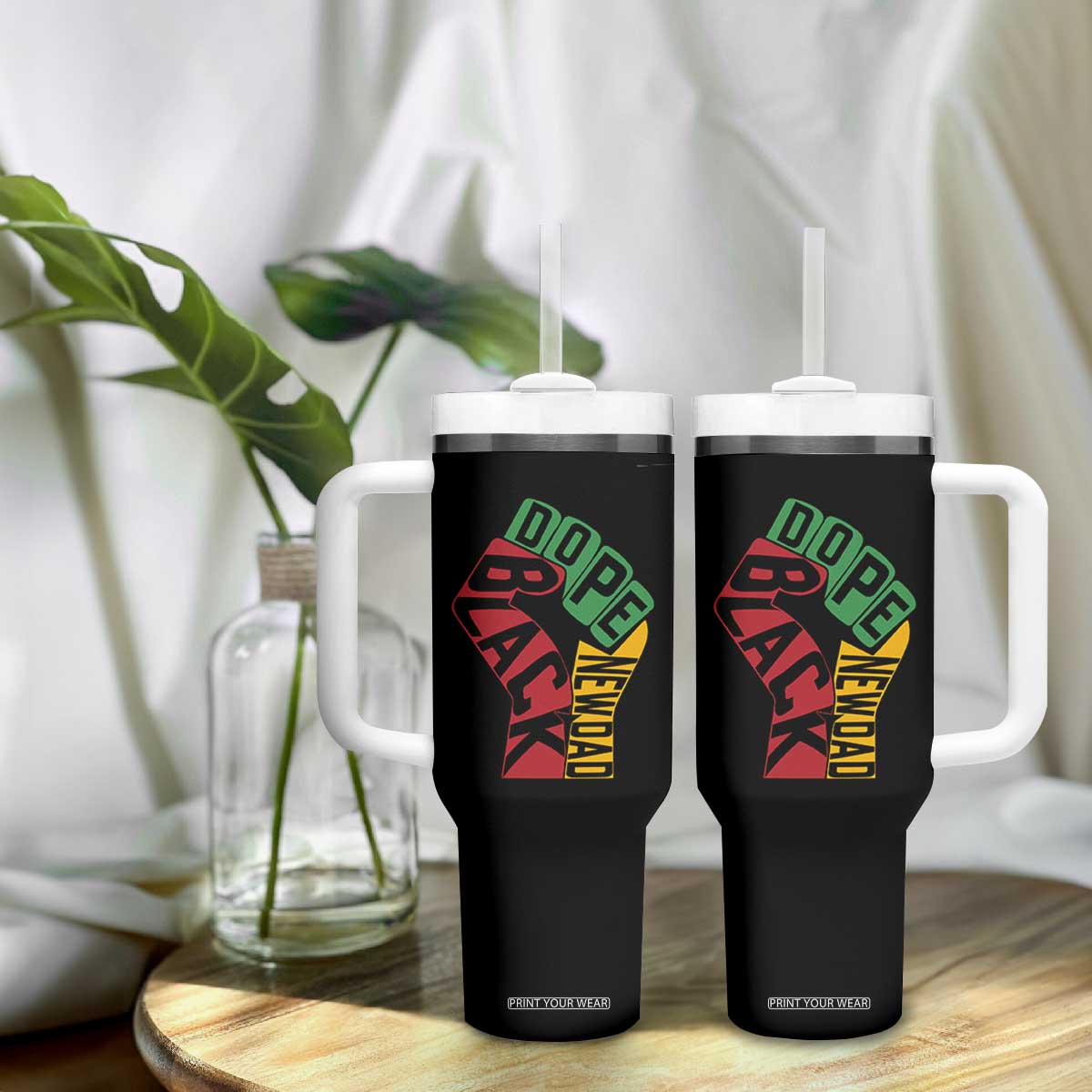 First Fathers Day Black Dad Tumbler With Handle New Dad Gift TS12 Print Your Wear