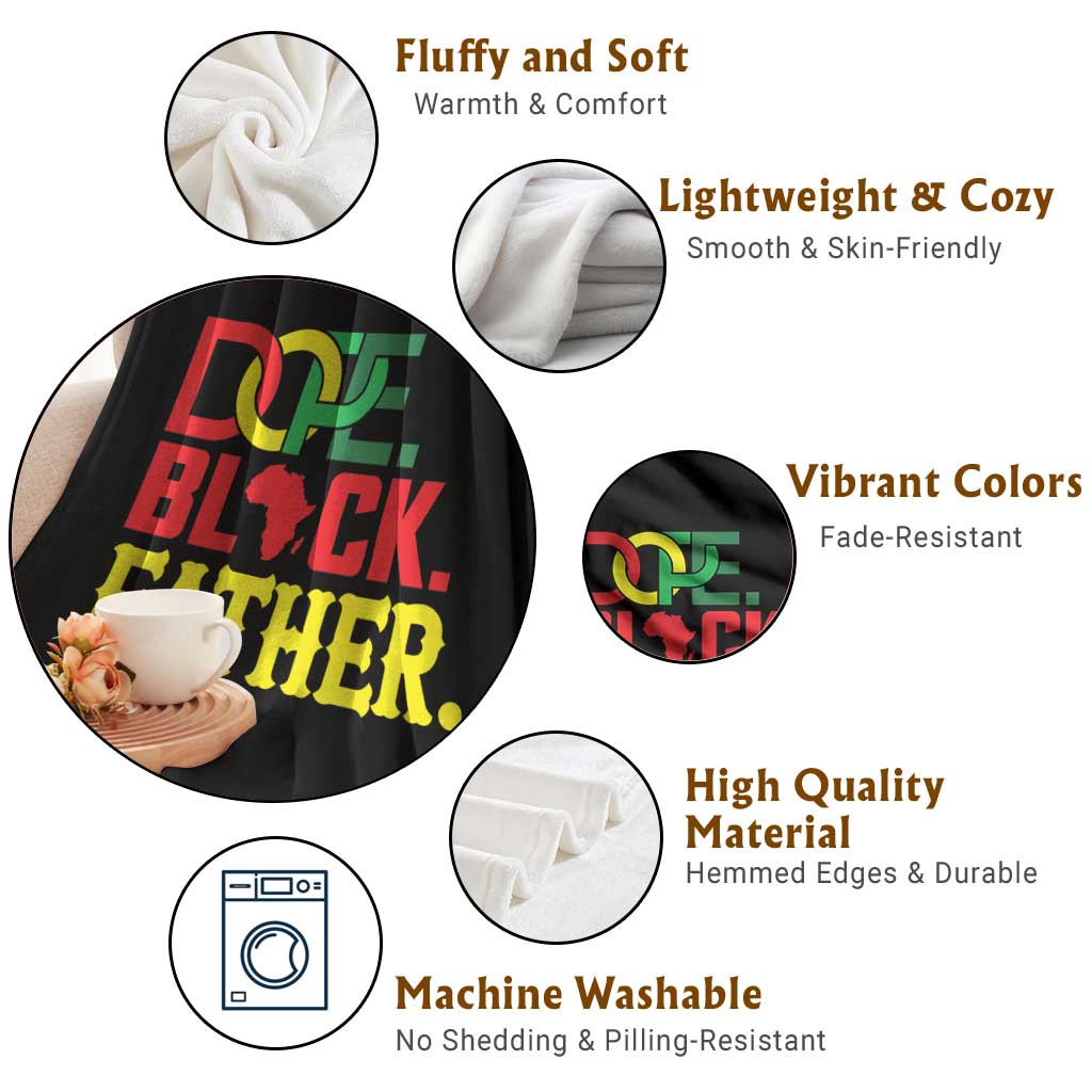 Dope Black Father Throw Blanket Proud Black Father Gift TS12 Print Your Wear