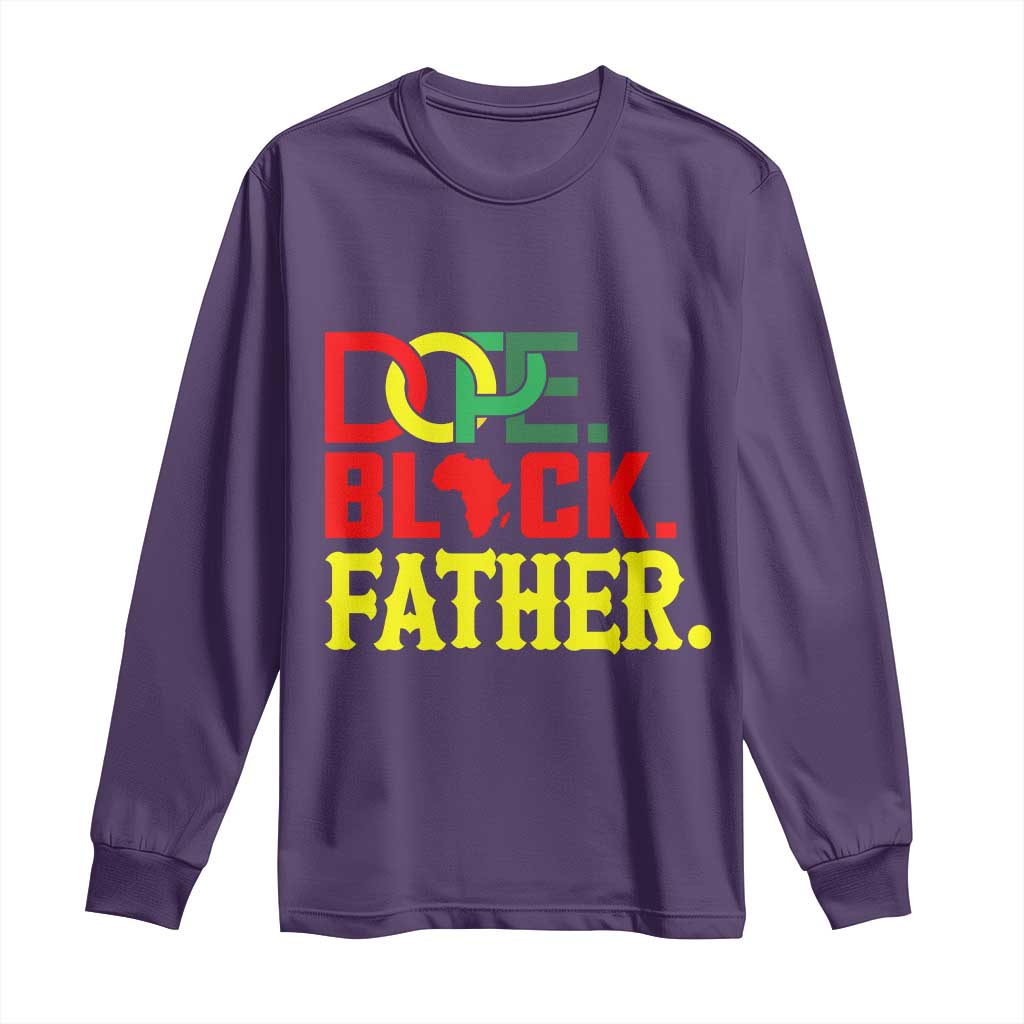 Dope Black Father Long Sleeve Shirt Proud Black Father Gift TS12 Purple Print Your Wear
