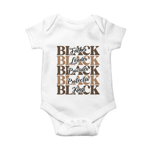 Father Leader Provider Protector King Baby Onesie Proud Black Dad Gift TS12 White Print Your Wear