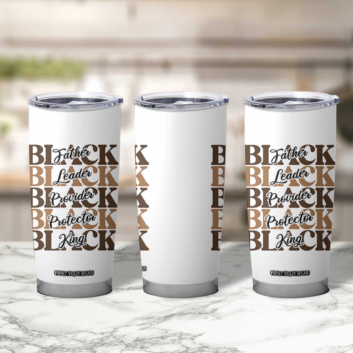 Father Leader Provider Protector King Tumbler Cup Proud Black Dad Gift TS12 Print Your Wear
