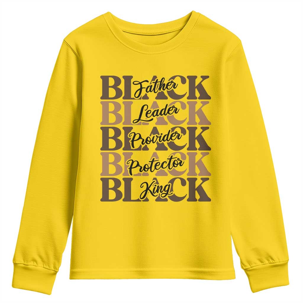 Father Leader Provider Protector King Youth Sweatshirt Proud Black Dad Gift TS12 Daisy Print Your Wear