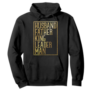 Husband Father King Leader Man Hoodie Proud Black Dad Gift TS12 Black Print Your Wear