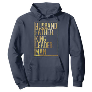 Husband Father King Leader Man Hoodie Proud Black Dad Gift TS12 Navy Print Your Wear